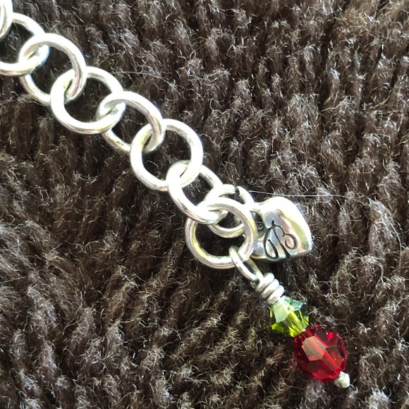 BRIGHTON HOLIDAY JOY Red Crystal Silver Disc Pendant NECKLACE and Earrings set - Picture 8 of 12